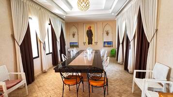 34-inch flat-screen TV with satellite channels