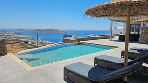 Exterior - Aether Mykonos 3BR Port View Villa (Tourlos)