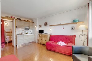 Standard-íbúð - mörg svefnherbergi (Argentera Apartment) | Stofa | 21-tommu flatskjársjónvarp með gervihnattarásum, DVD-spilari.