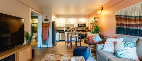 TV connectée, cheminée