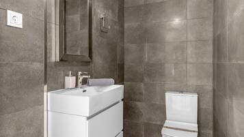 Dusche, Haartrockner, Handtücher