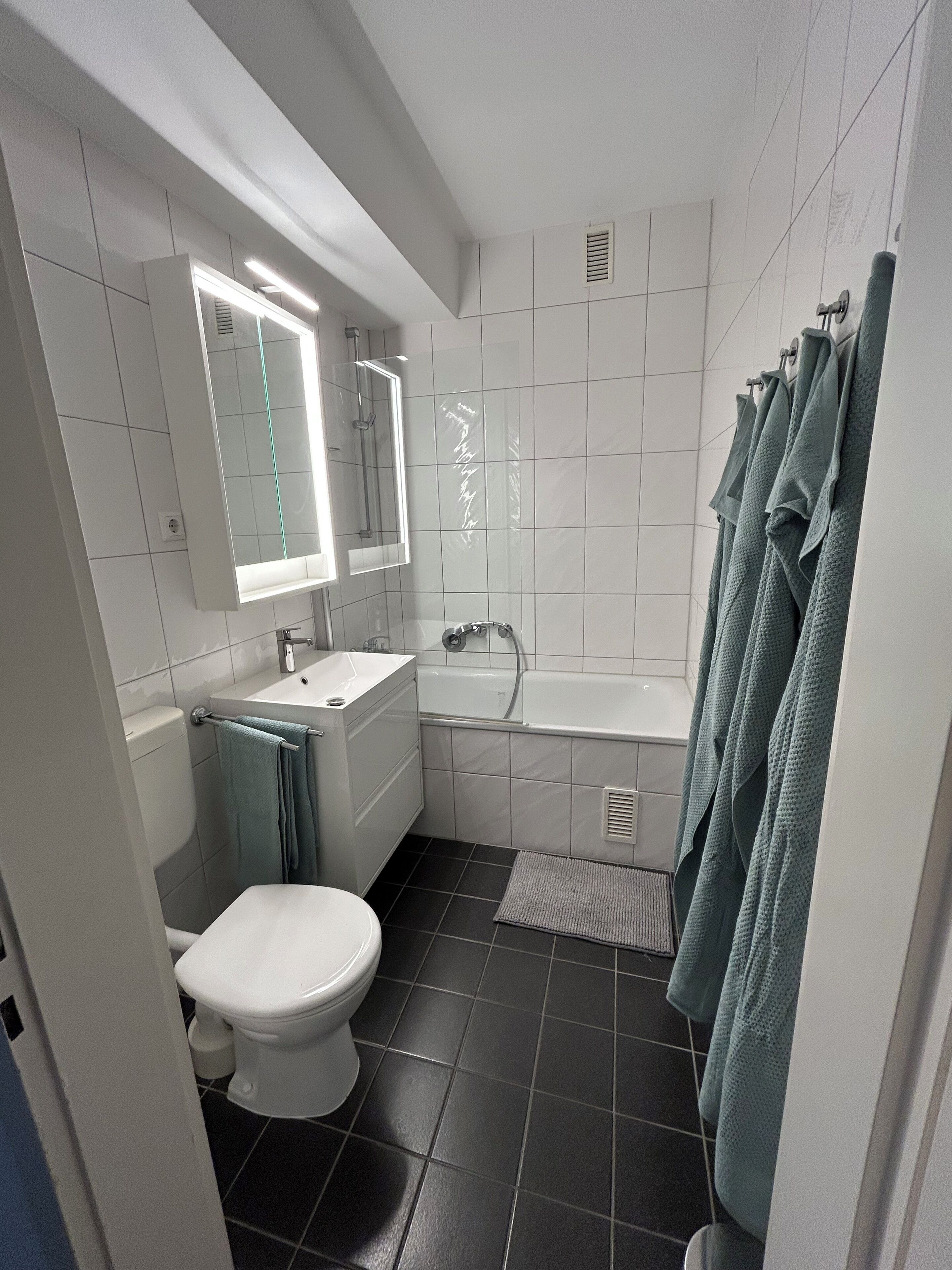 Handtücher, Seife, Toilettenpapier