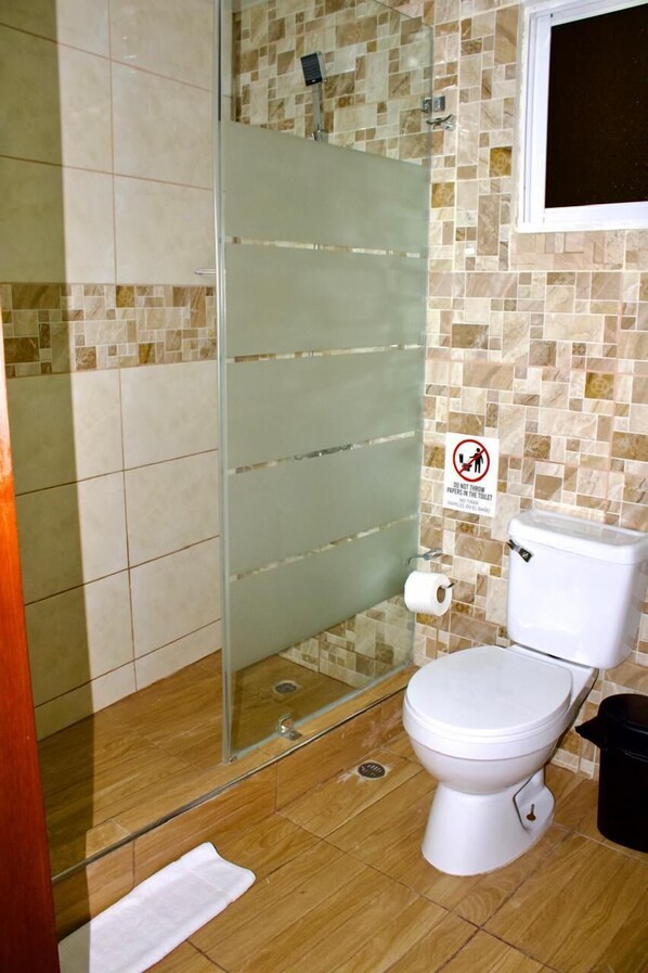 Shower, free toiletries, towels, soap - Colonial Hotel Boutique (Santo Domingo)