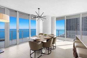 Dining - Bright Coastal 3BR Haven · Corner Views + Resort (Hollywood)