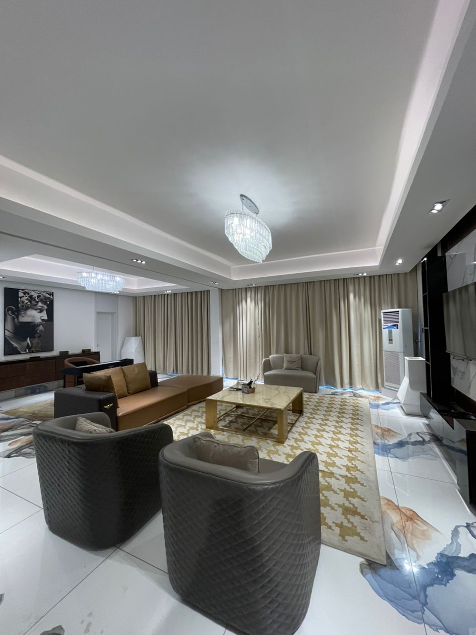 Exclusive Apartment | Living area | 6-inch LED TV with satellite channels, Netflix, streaming services