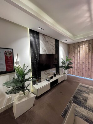 Luxury Apartment, Balcony, Pool View | Living area - Sujimoto Residences Precious  (Lagos)