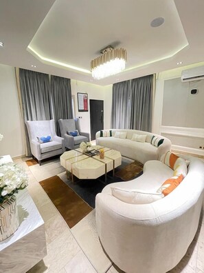 Luxury Apartment, Balcony, Pool View | Iron/ironing board, free WiFi - Sujimoto Residences Precious (Lagos)