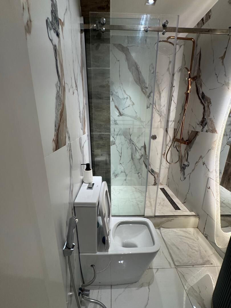 Business Apartment | Bathroom | Shower, rainfall showerhead, hair dryer, bidet