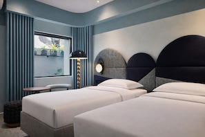 Blackout curtains, cots/infant beds, rollaway beds, free WiFi