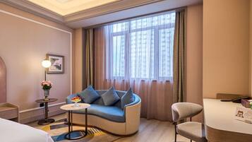 Premium bedding, down duvets, free minibar, individually decorated