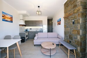 Lejlighed - 2 soveværelser - balkon - strandudsigt | Pengeskab på værelset, lydisolering, strygejern/strygebræt, gratis Wi-Fi