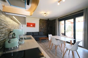 Appartement, 2 slaapkamers, terras, uitzicht op het strand | Privékeuken