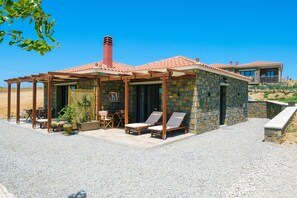 Apartment, 1 Bedroom, Patio, Beach View | Terrace/patio - Amari stone apartments (Moudros)