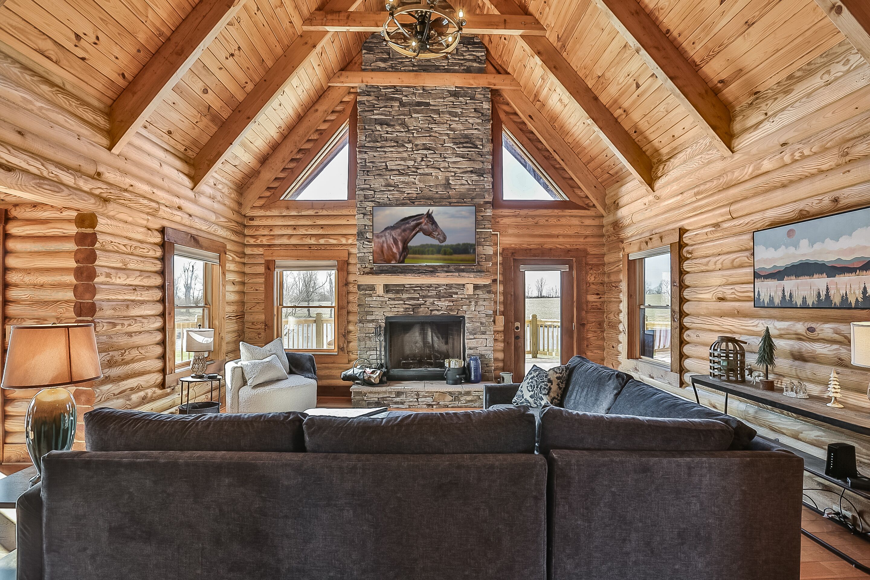 Smart TV, fireplace, video games, table football