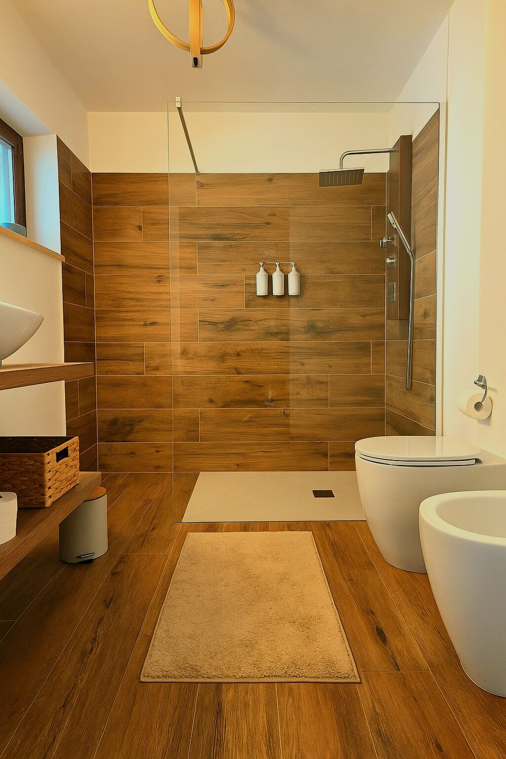 Douche, séchoir à cheveux, bidet, serviettes fournies