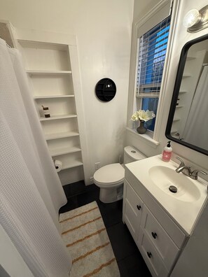 Shower, hair dryer, towels, soap - Beautiful 2-bedroom house with AC in delightful Denver. (Denver)