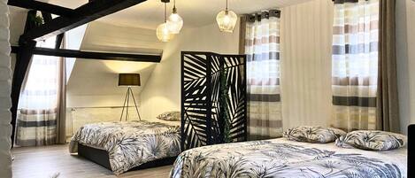 Appartement Familial, 3 chambres, cuisine | Rideaux occultants, fer et planche à repasser, lits bébé (gratuits)