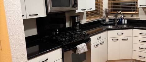 Microwave, oven, stovetop, dishwasher