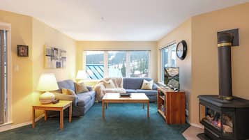 Televisión y chimenea