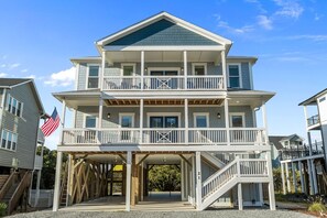 Exterior - Luxury beach home w/oceanviews, 5-BR private pool, elevator, only steps to beach (North Topsail Beach)