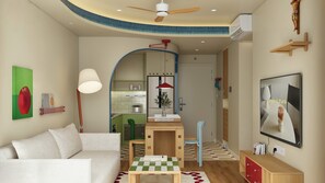 Gallery Apartment, Ensuite | Living area | 45-inch Smart TV with digital channels, fireplace, video-game console - Mini Smart Place-Old Quarter-Hoan Kiem (Hanoi)