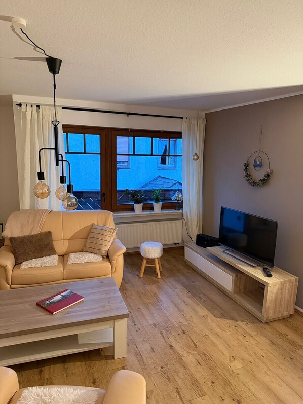 Living area - Holiday Apartment 'Grobbel' Near Nature with Fireplace (Schmallenberg)