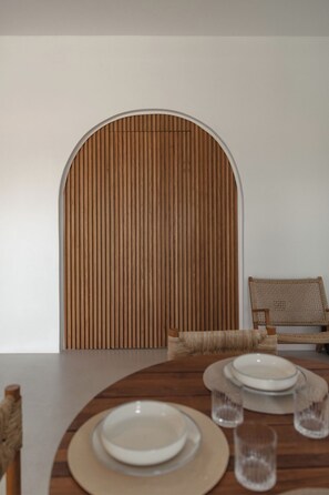 Superior House, Balcony, Sea View | Living area | 42-inch Smart TV with digital channels, Netflix, streaming services - Siora of Paros - Malatesta & Piccolo (Paros)