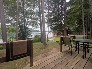 Outdoor dining - Secluded 8 acre lakefront resort on Grand Portage Lake. (Mercer)