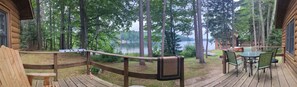 Outdoor dining - Secluded 8 acre lakefront resort on Grand Portage Lake. (Mercer)