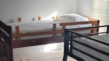 5 bedrooms, desk, iron/ironing board, travel cot