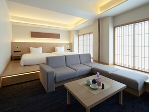 Standard Twin Room, Partial Ocean View | Soundproofing, free WiFi, bed sheets - HOTEL FORK & KNIFE Miyajima - Opening in Mar 28th 2026 (Hatsukaichi)