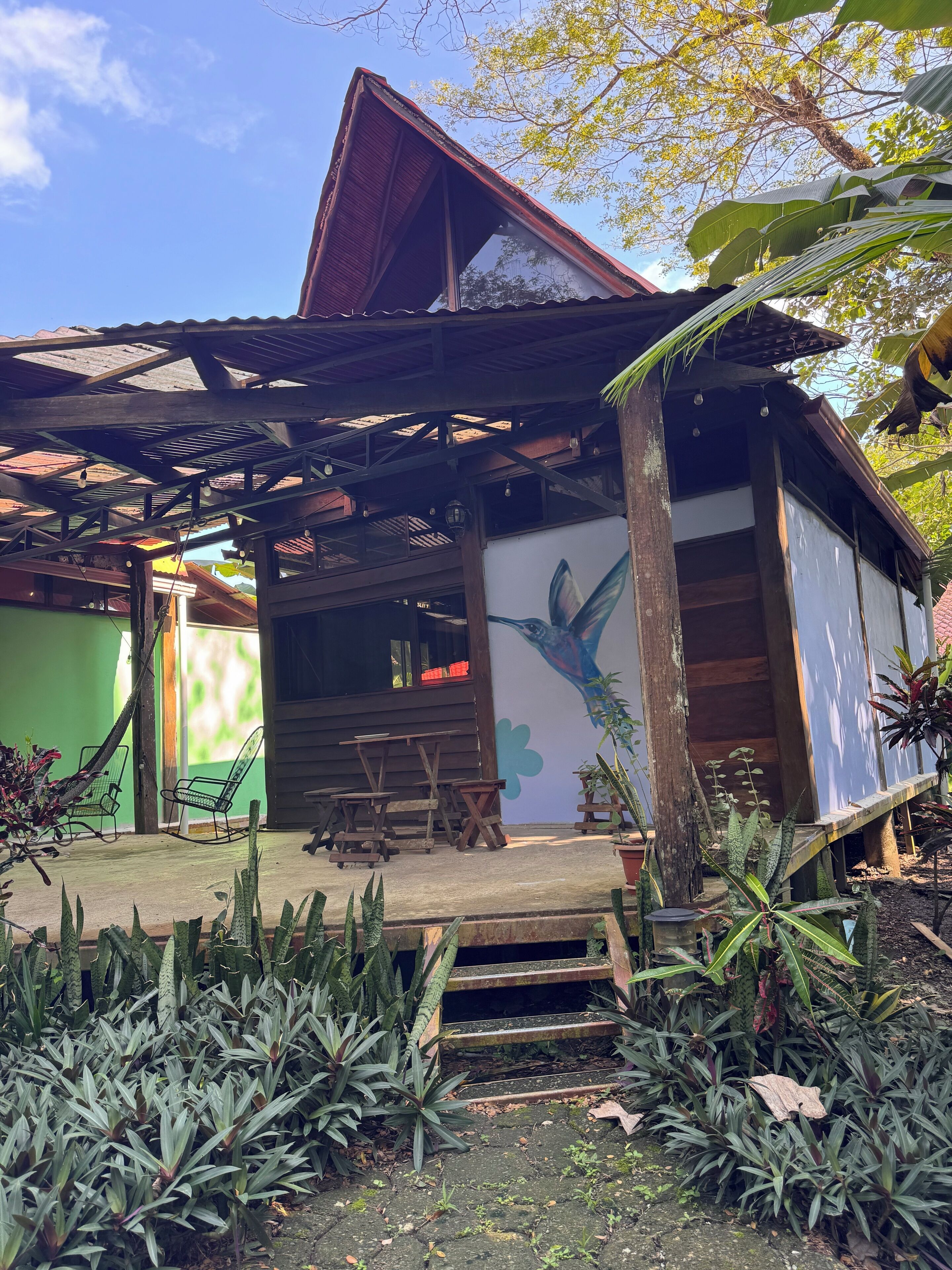 Cabaña superior, vista a la alberca | Terraza o patio