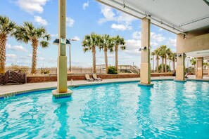 Indoor pool, a heated pool - 9th-floor oceanfront condo with pool, hot tub, private balcony & gym (North Myrtle Beach)