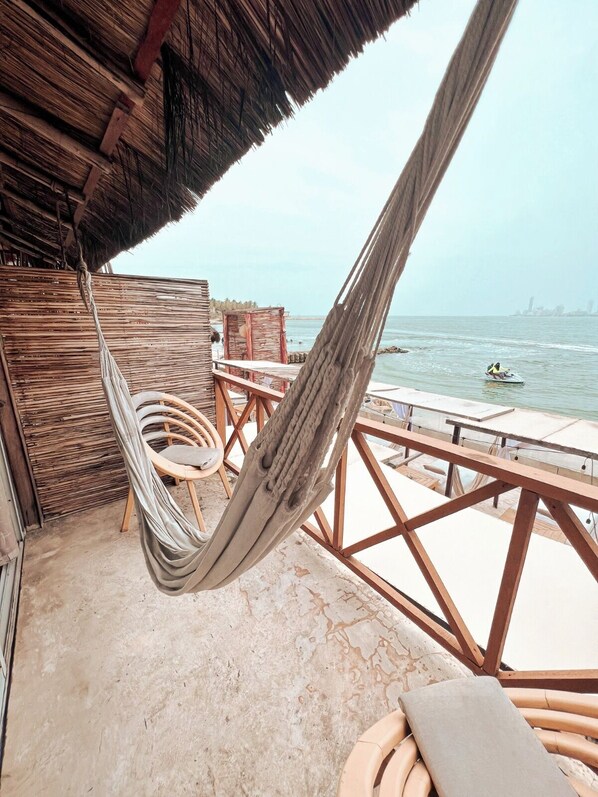 Habitación doble Deluxe, balcón, vista al mar | Wifi gratis 