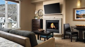 TV, fireplace, offices