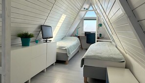 Desk, free WiFi, bed sheets