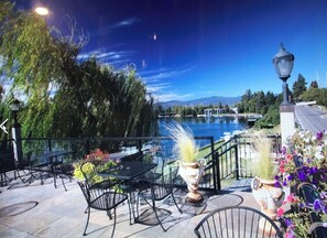 Outdoor dining - Perched at the top of Swan River Inn in downtown Bigfork. (Bigfork)