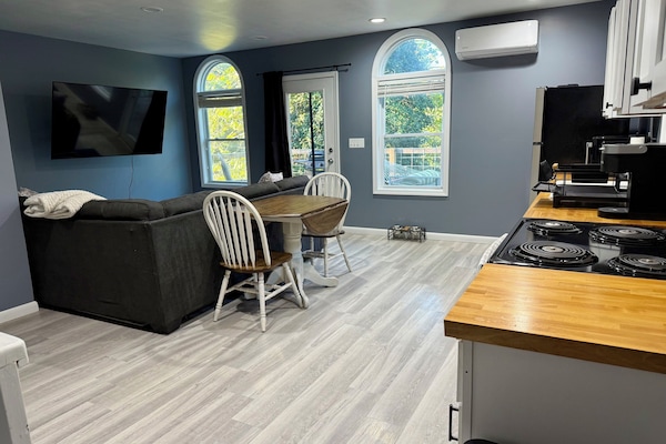 Living room and kitchen upon entry