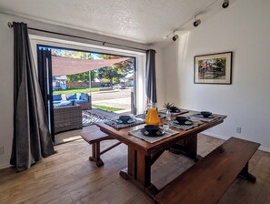 Dining - 3BR Family Meridian Home ★Sleeps 6 ★ 5 Min to The Village ★ Indoor–Outdoor Patio (Meridian)
