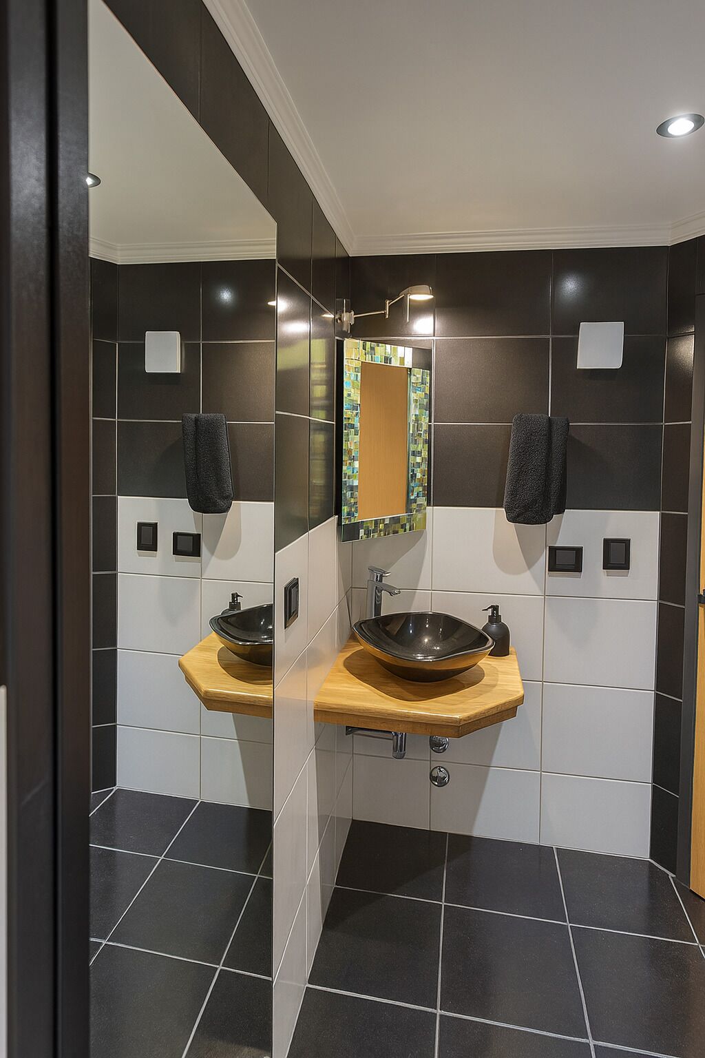Hair dryer, bidet, towels, soap
