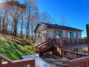 Exterior - Mountain View Log Cabin - Cozy cabin in the Blue Ridge Mountains- New Property! (Stanley)