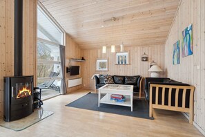 TV, stereo - Family-friendly holiday home with spa and sauna (Knebel)