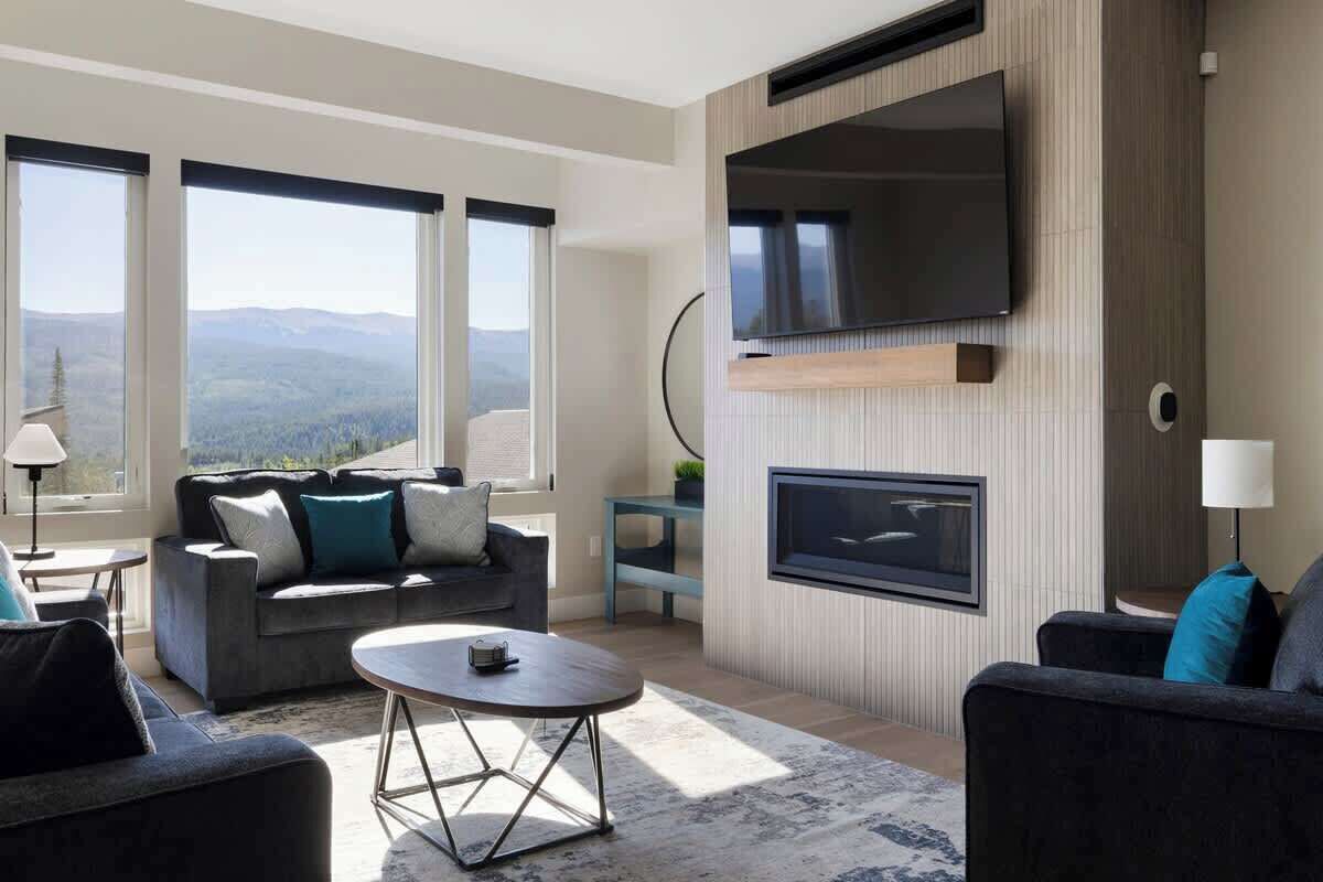 TV, fireplace, offices