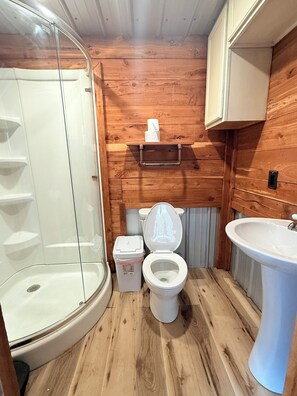 Bathroom - The Honey Hole 1-bedroom container home in beautiful Mount Hermon with AC (Mount Hermon)