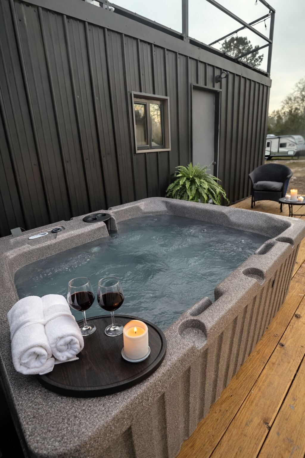 Outdoor spa tub