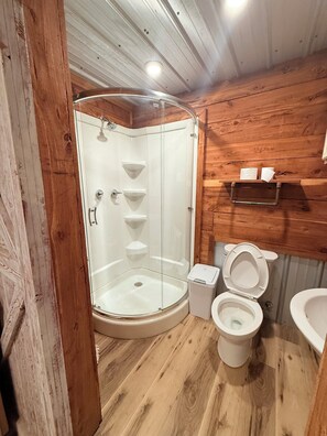 Bathroom - The Honey Hole 1-bedroom container home in beautiful Mount Hermon with AC (Mount Hermon)
