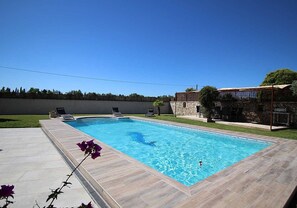 Pool - Near Nîmes, spacious villa with A/C, nice swimming pool, pets allowed (1). (GARONS)