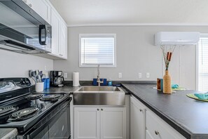 Microwave, oven, stovetop, dishwasher