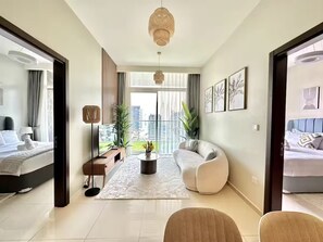 2 bedrooms, iron/ironing board, WiFi, bed sheets - Near Burj Khalifa, Canal View 2-bedroom apartment, Dubai (Dubai)