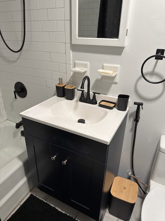 Hair dryer, bidet, towels, soap. Modern Fully Renovated 2BR Retreat • Minutes from RIT • Safe & Spacious